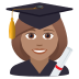 👩🏽‍🎓 woman student: medium skin tone display on JoyPixels